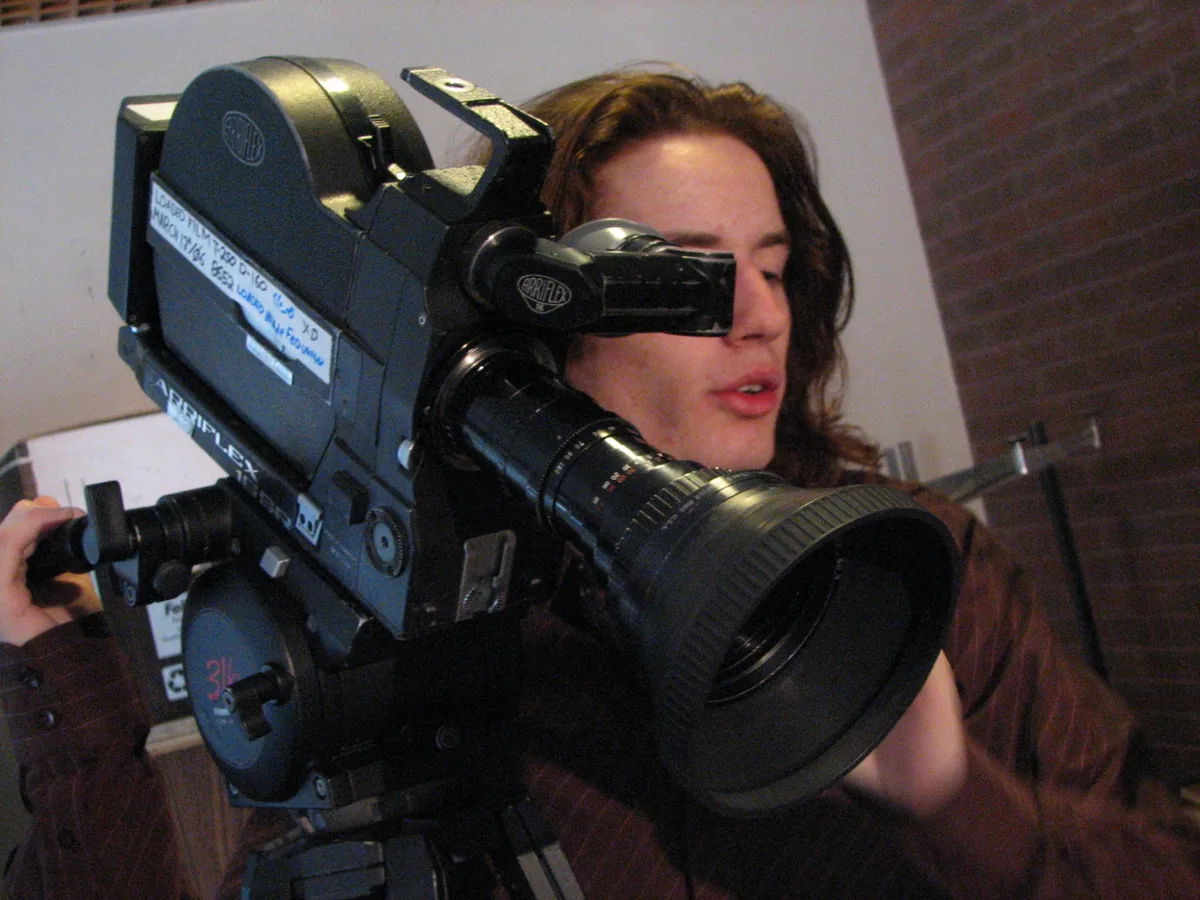 Adam with Arriflex 16mm film camera