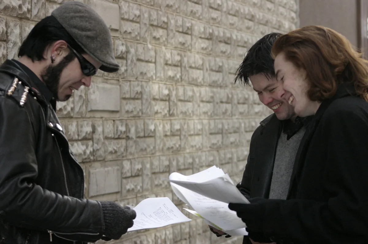 Cast script reading on location